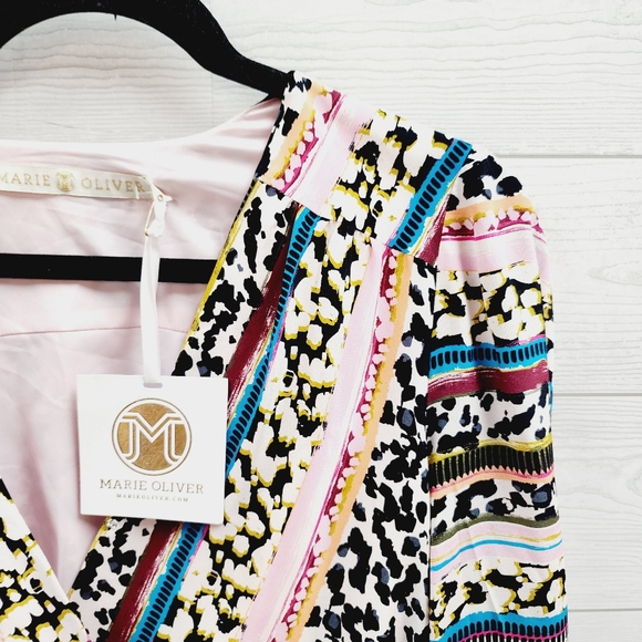 Marie Oliver Silk Faux Wrap Top - Picture 4 of 12